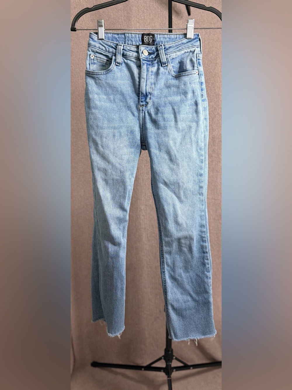 BDG Urban Outfitters Size 24 Kick Flare High Rise Cropped Jeans Light Wash